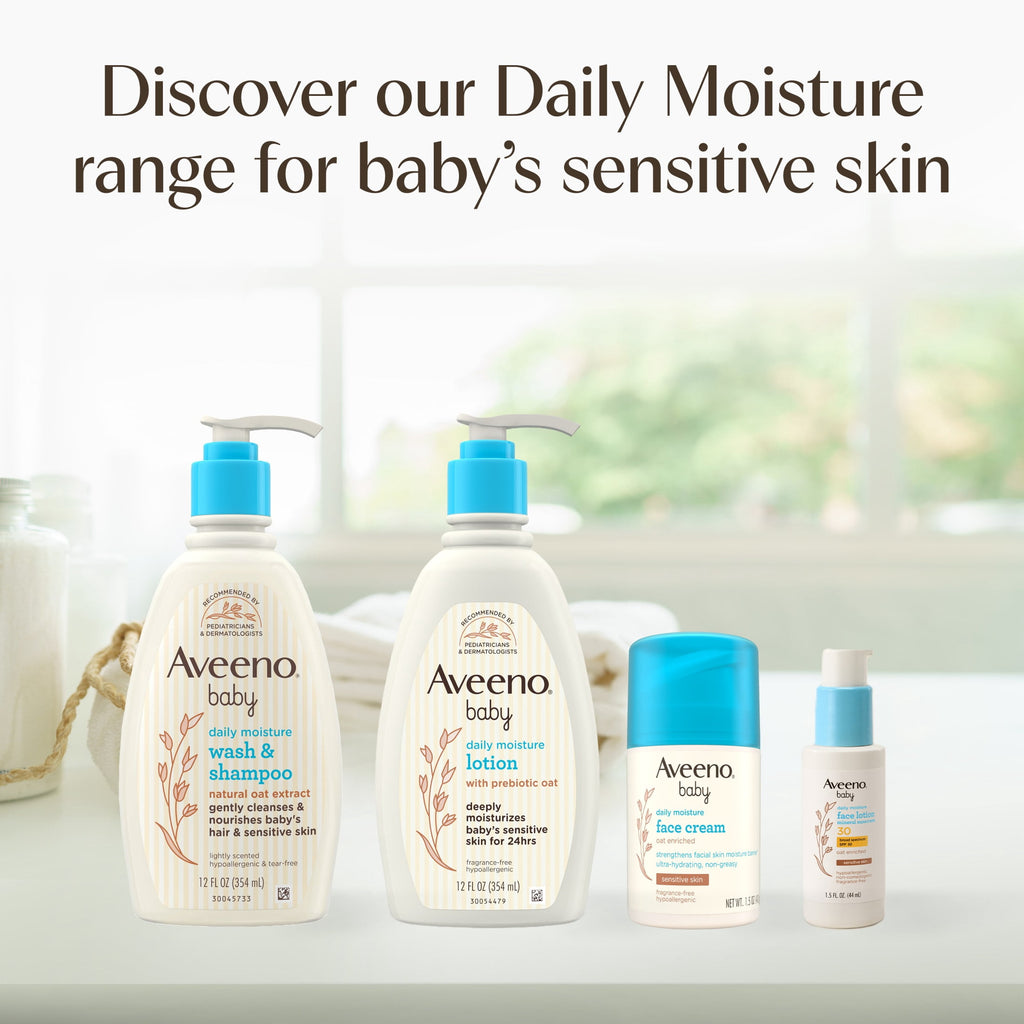 (2 pack) Aveeno Baby Daily Moisture Body Wash & Shampoo, 12 Fl oz