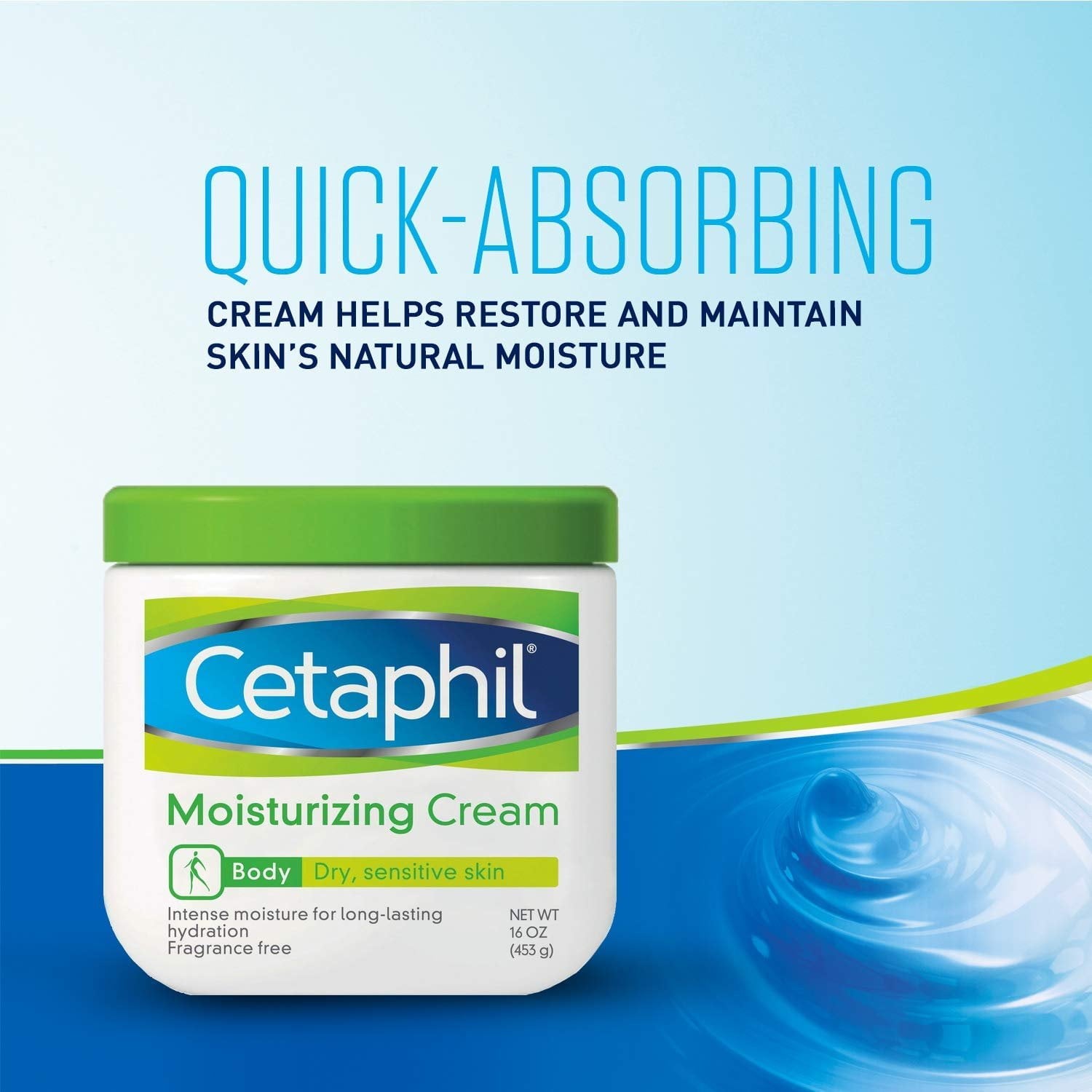 Cetaphil Moisturizing Cream for Very Dry/Sensitive Skin Fragrance Free 16 oz