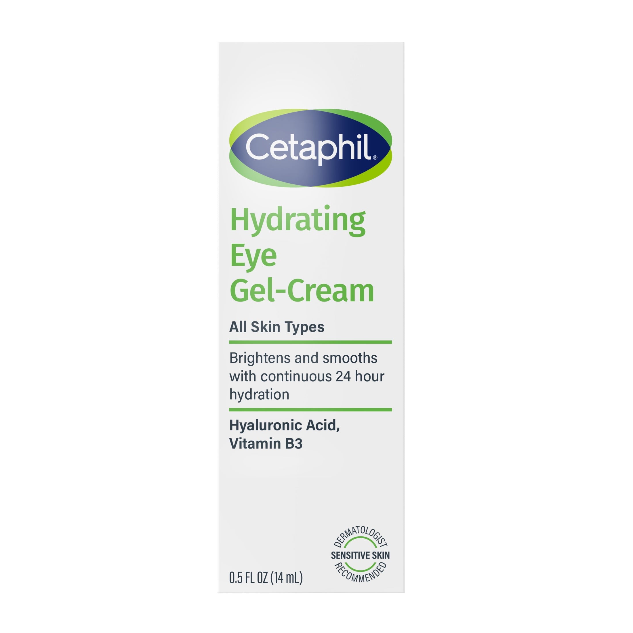 Cetaphil Daily Hydrating Eye Gel Cream for Sensitive Skin with Hyaluronic Acid, 0.5 fl oz