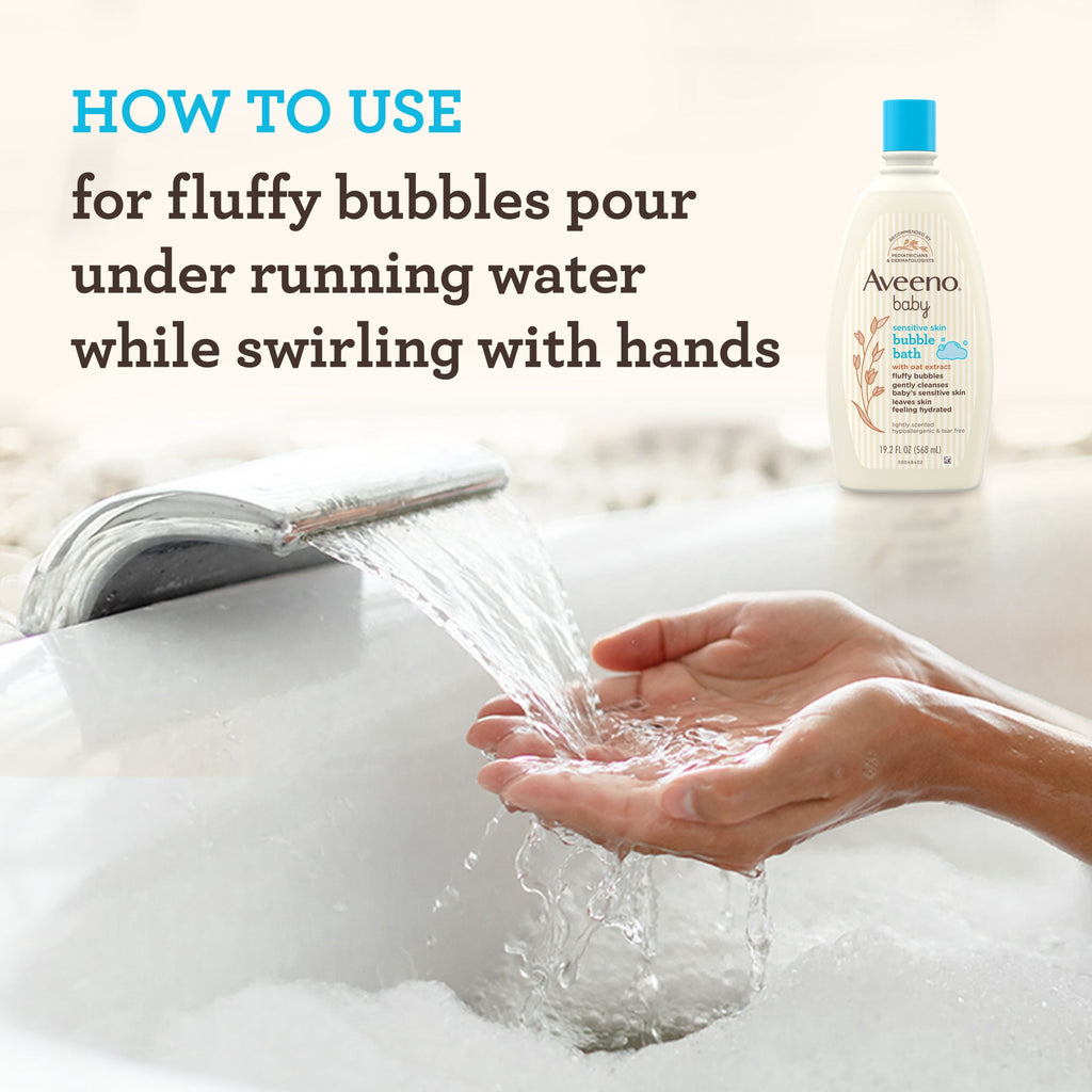 Aveeno Baby Sensitive Skin Bubble Bath with Oat Extract, 19.2 fl. oz