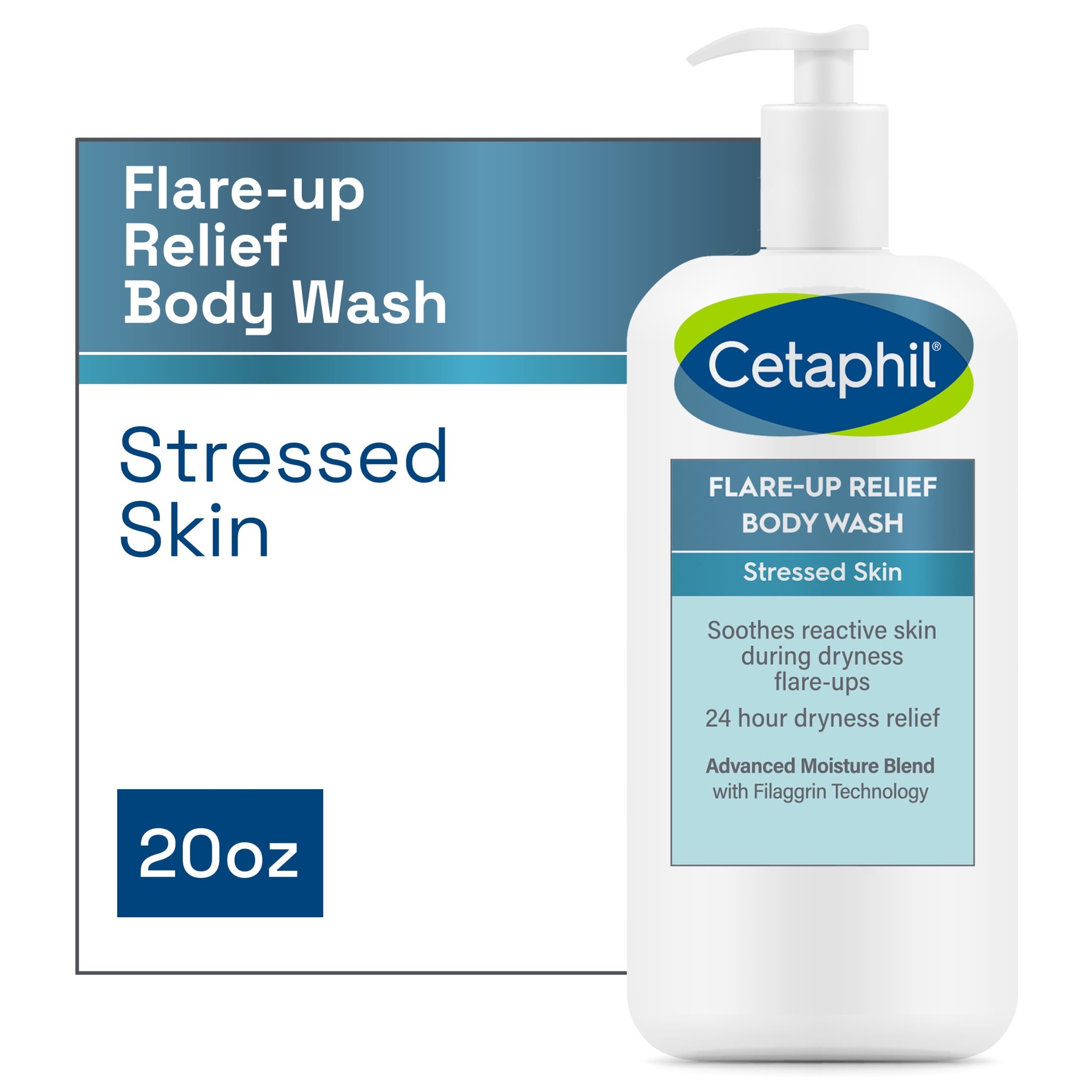 Cetaphil Daily Use Moisturizing Flare Up Relief Body Wash, Otameal, Unscented, 20 fl oz