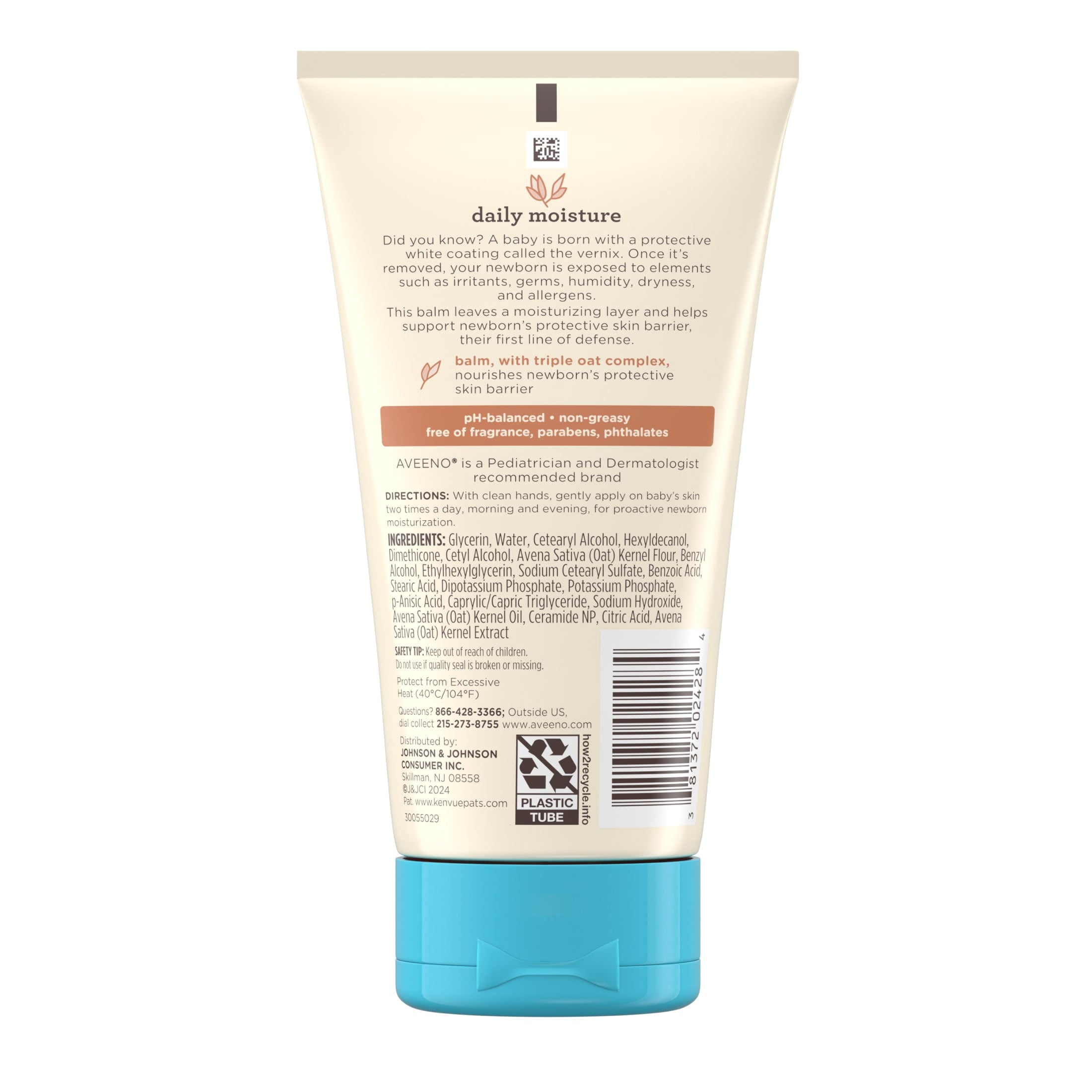 Aveeno Baby Healthy Start Newborn Baby Body Balm, Hypoallergenic, 5 oz