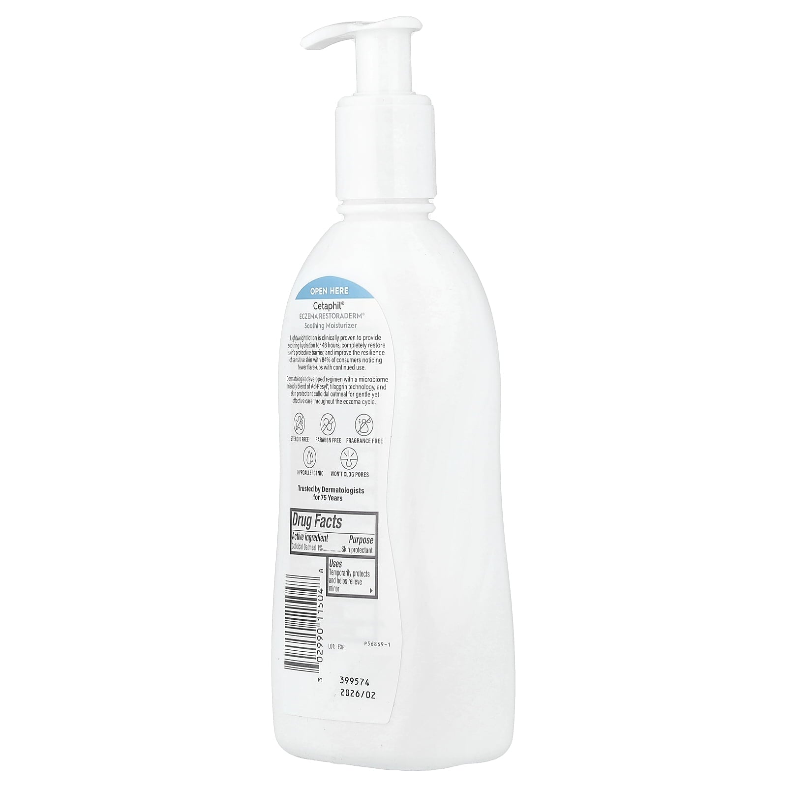 Eczema, Restoraderm Soothing Moisturizer, Fragrance Free, 10 fl oz (296 ml), Cetaphil