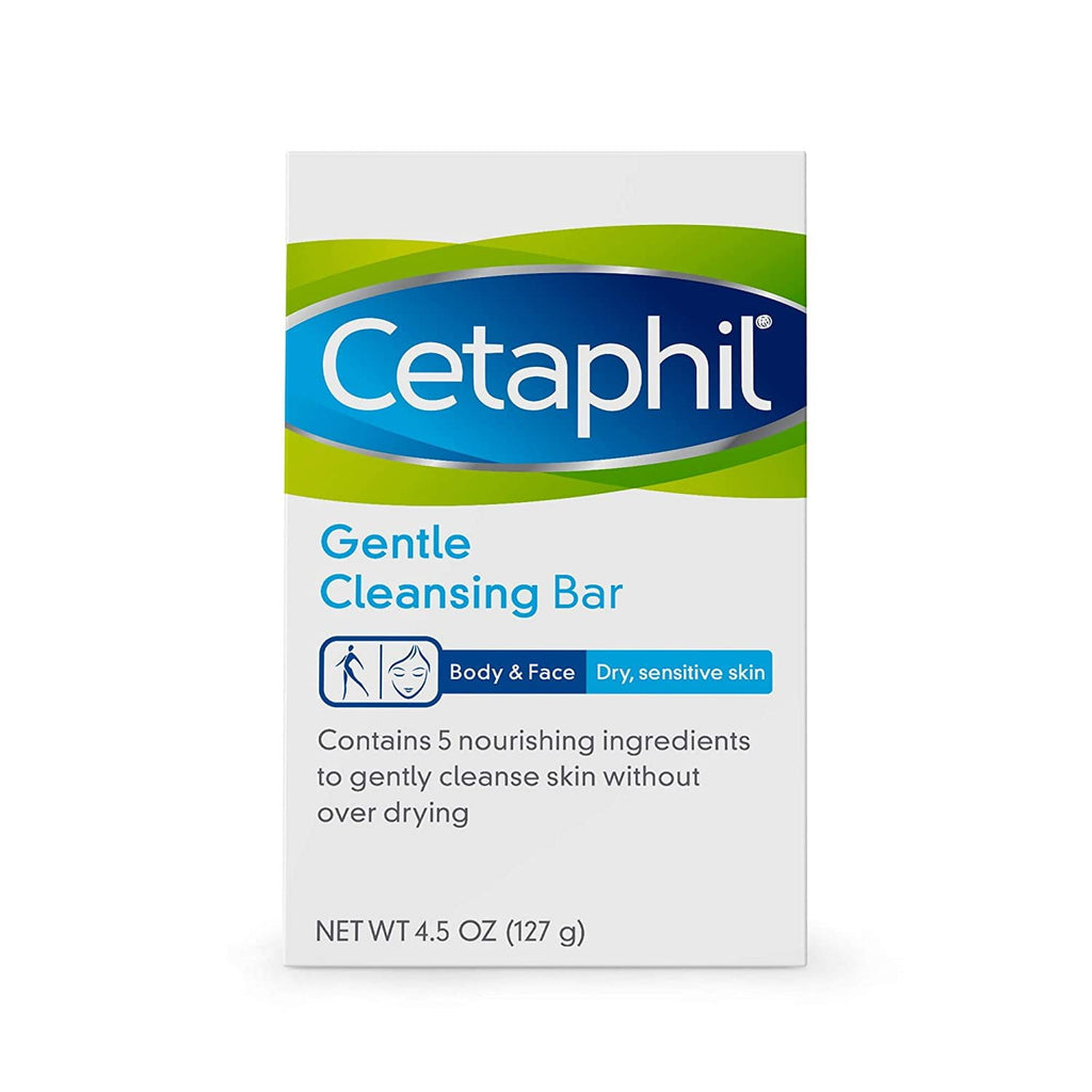 Cetaphil Gentle Cleansing Bar for Dry/Sensitive Skin 4.50 oz (Pack of 6)