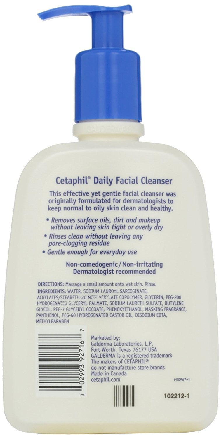 Cetaphil Daily Facial Cleanser Normal to Oily Skin, 16 oz (Pack of 2)