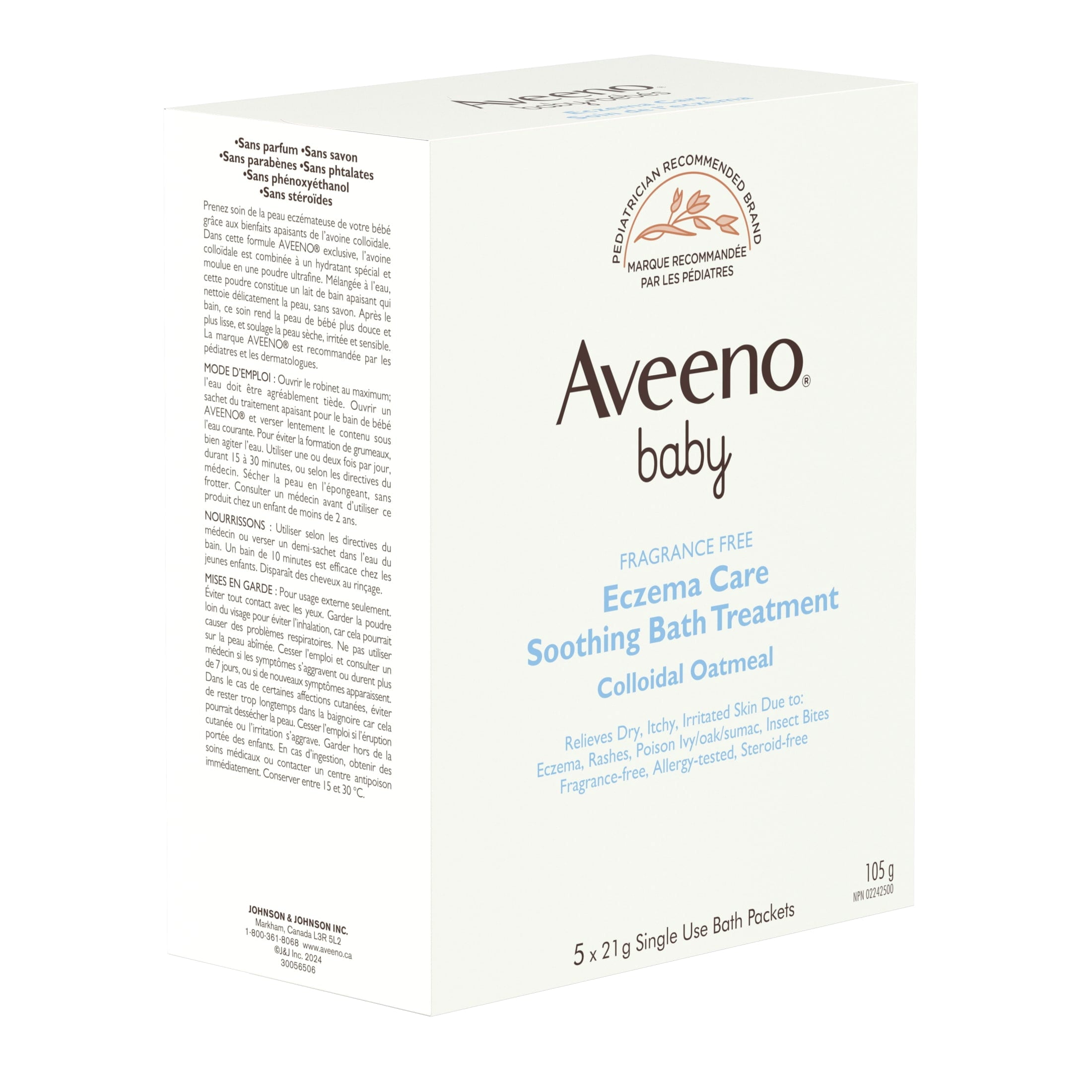 Aveeno Baby Eczema Therapy Soothing Bath Treatment, Oatmeal, 5 Count