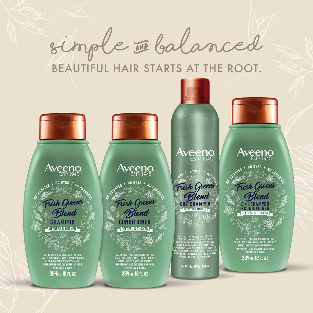 Aveeno Scalp Soothing Fresh Greens Blend Shampoo, 12 fl. Oz - 2 Pack