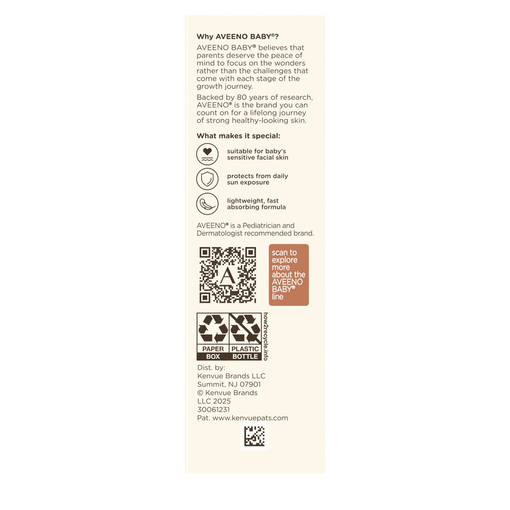 Aveeno Baby Daily Moisture Sunscreen Face Lotion, SPF 30, 1.5 fl. oz
