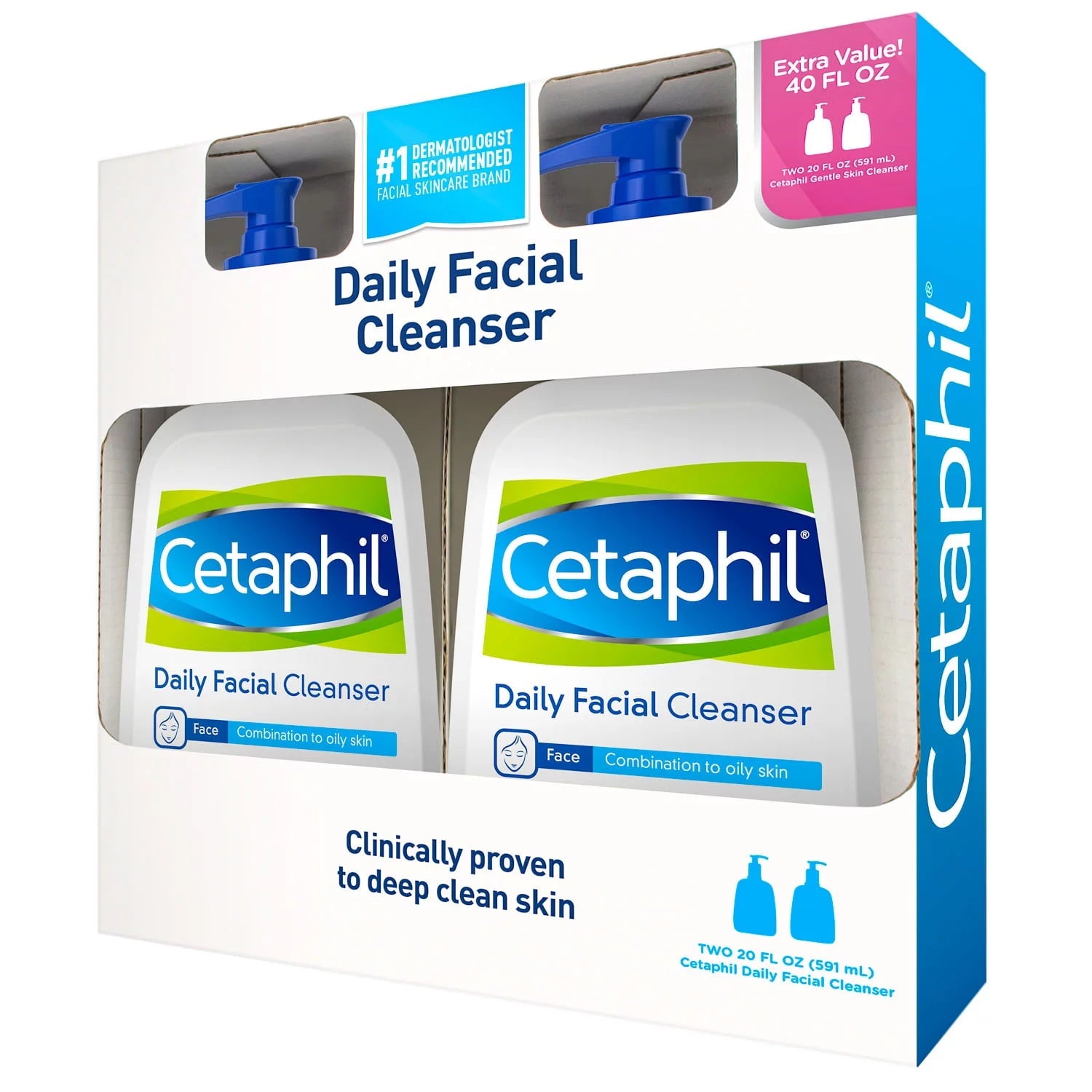 Cetaphil Daily Facial Cleanser, 20 Ounce (2 Pack)