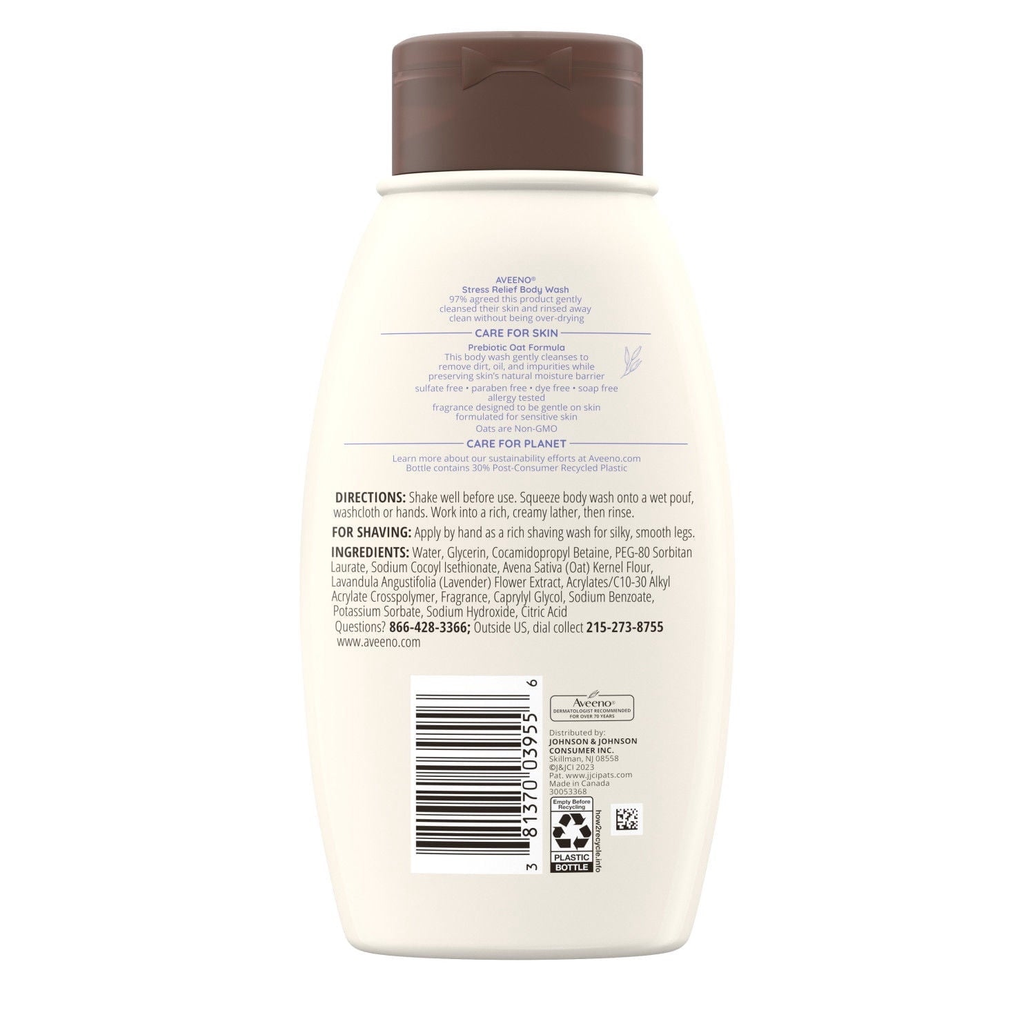 AVEENO Active Naturals Body Wash, Stress Relief 12 oz