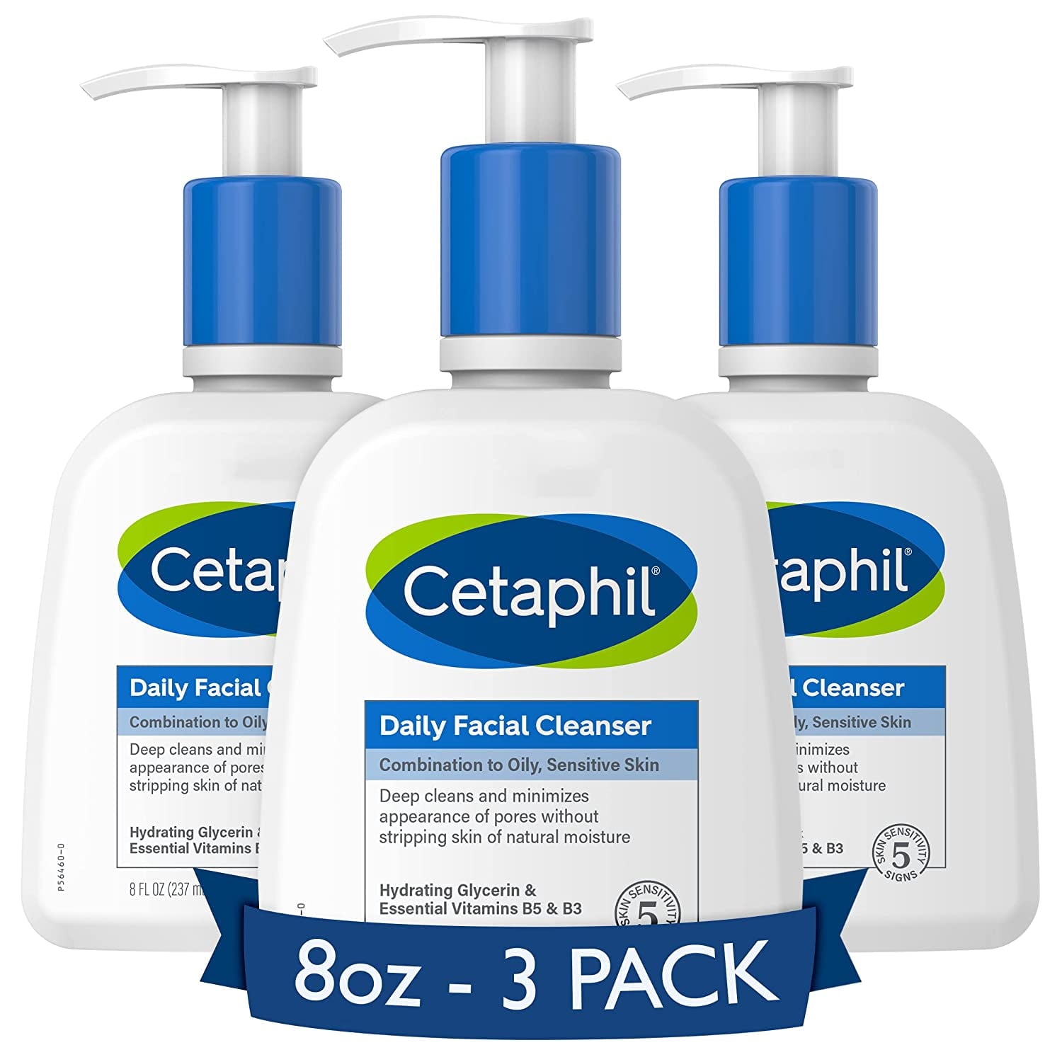 Cetaphil Daily Sensitive Facial Cleanser, 8 fl oz (3 pack) (Bundle)