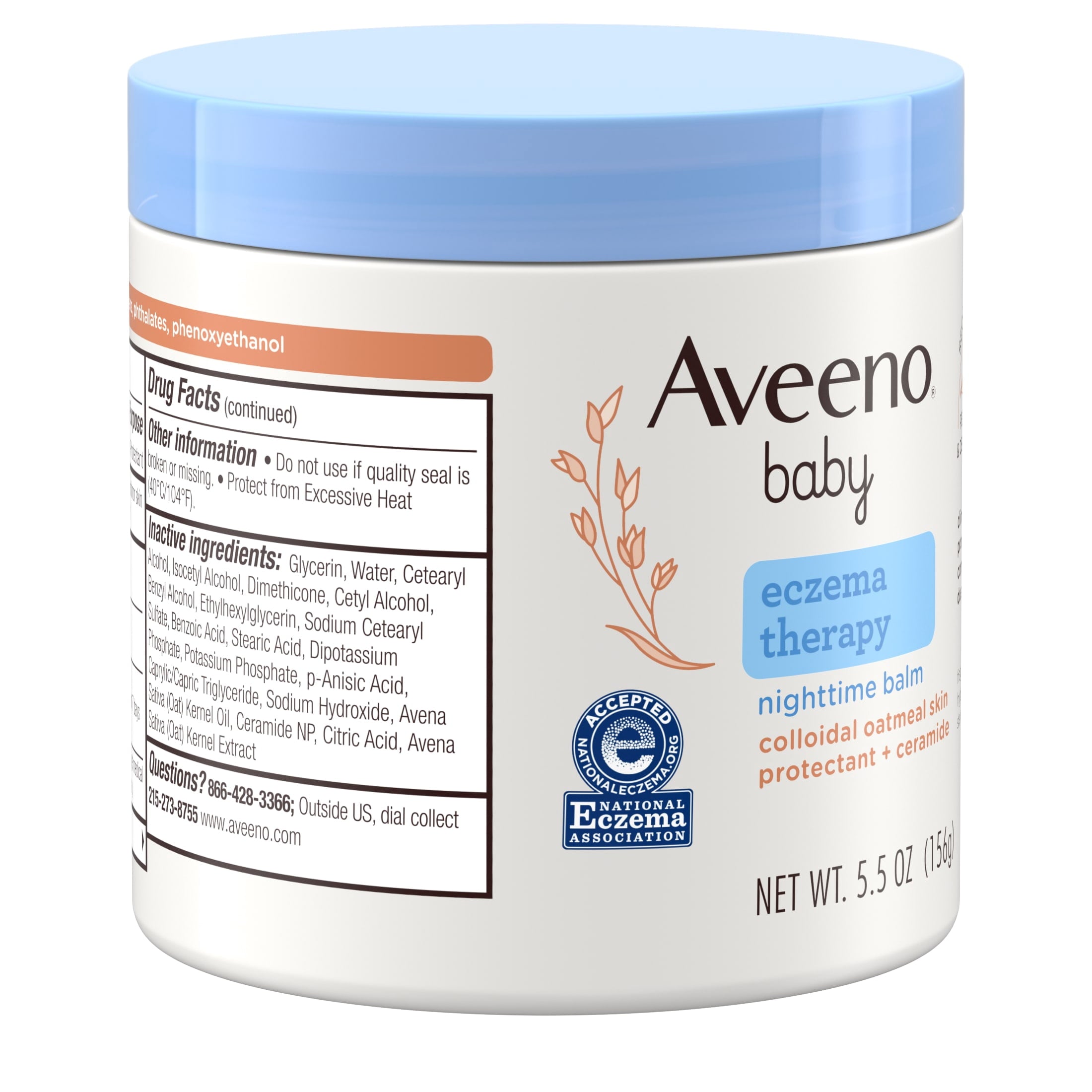 Aveeno Baby Eczema Therapy Nighttime Body Balm, Colloidal Oatmeal, 5.5 oz