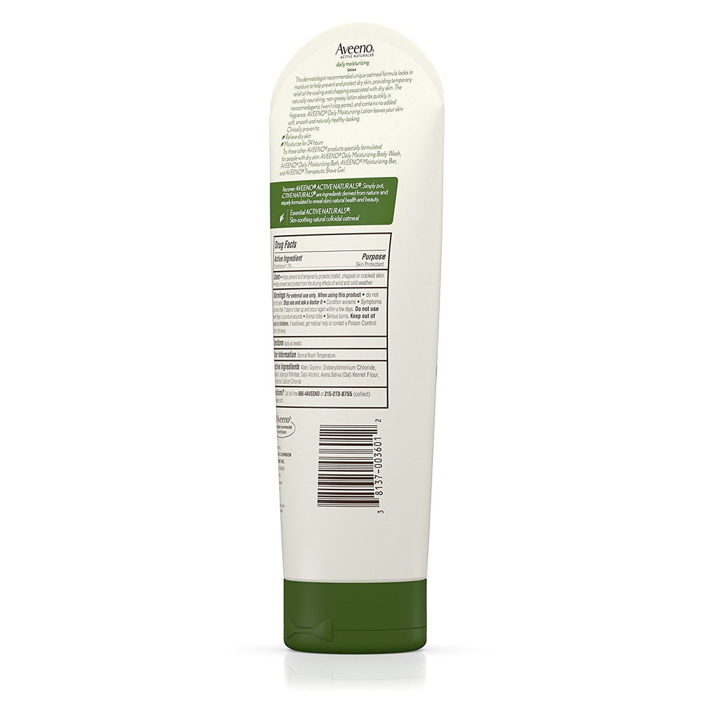 Aveeno Active Naturals Daily Moisturizing Lotion, Fragrance Free, 8 oz (3 Pack) (Bundle)