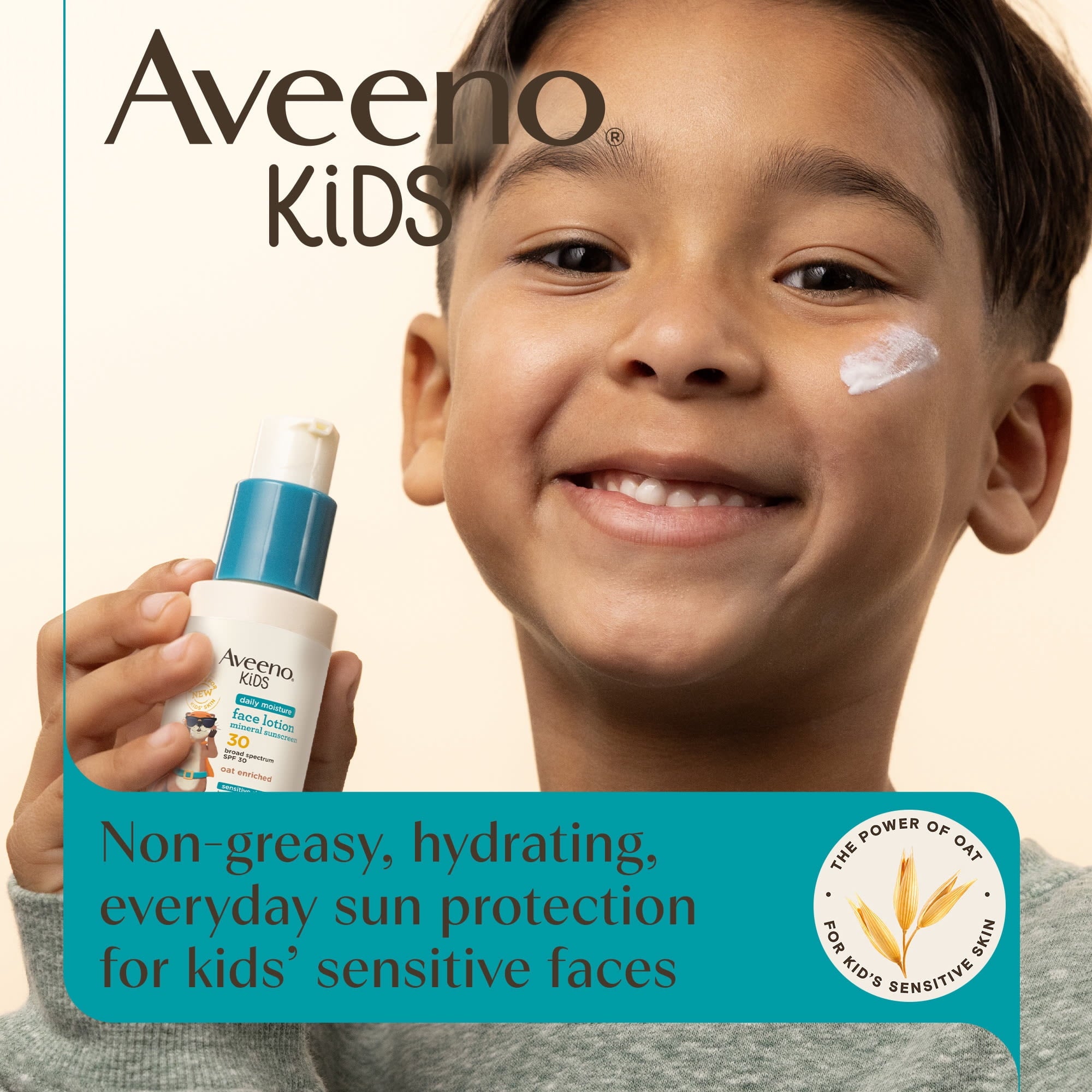 Aveeno Kids Daily Moisture Sunscreen Face Lotion, SPF 30, 1.5 fl. oz