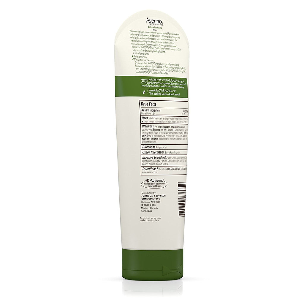 Aveeno Active Naturals Daily Moisturizing Lotion, Fragrance Free, 8 oz (3 Pack) (Bundle)