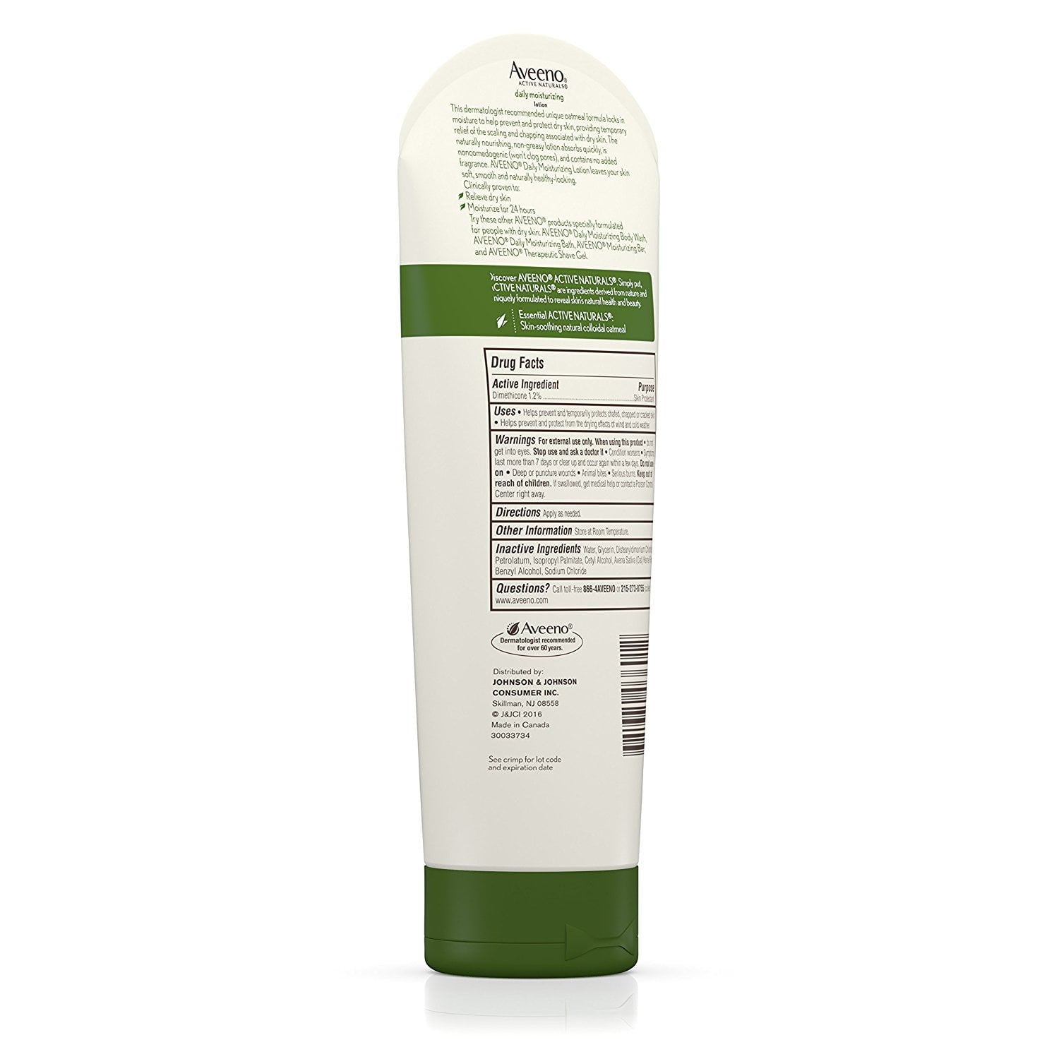 Aveeno Active Naturals Daily Moisturizing Lotion, Fragrance Free, 8 oz (3 Pack) (Bundle)