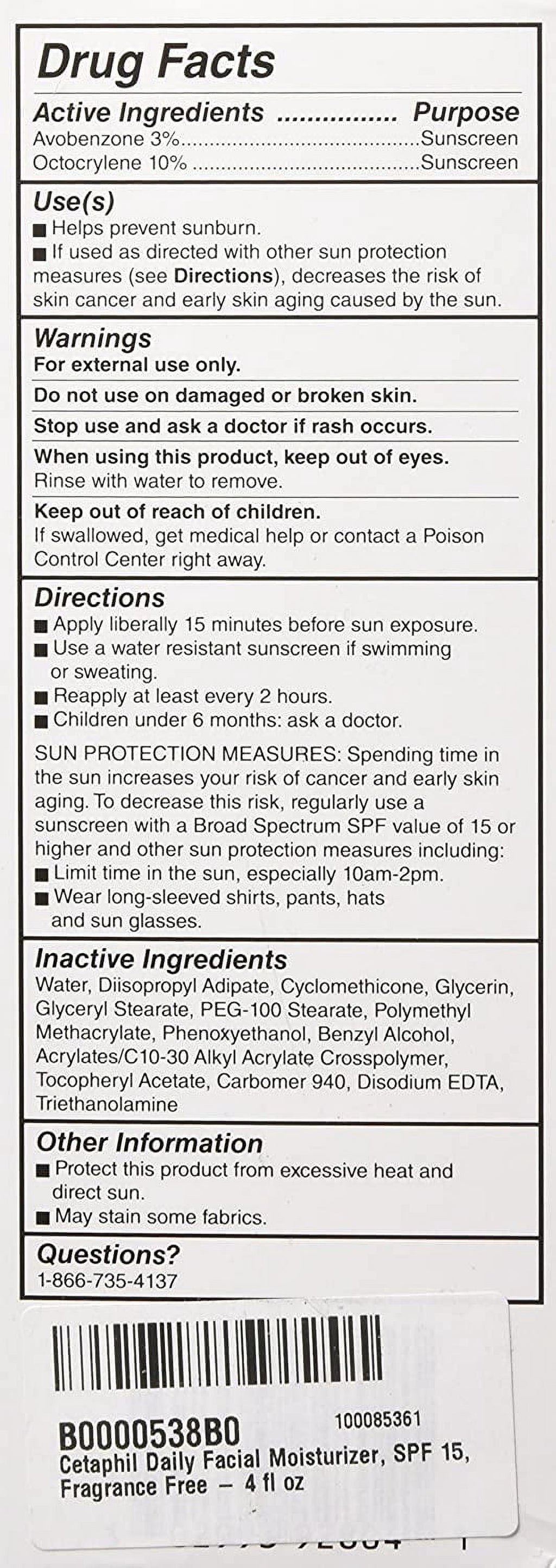 Cetaphil, Daily Facial Moisturizer, SPF 15, 4 fl oz Pack of 3