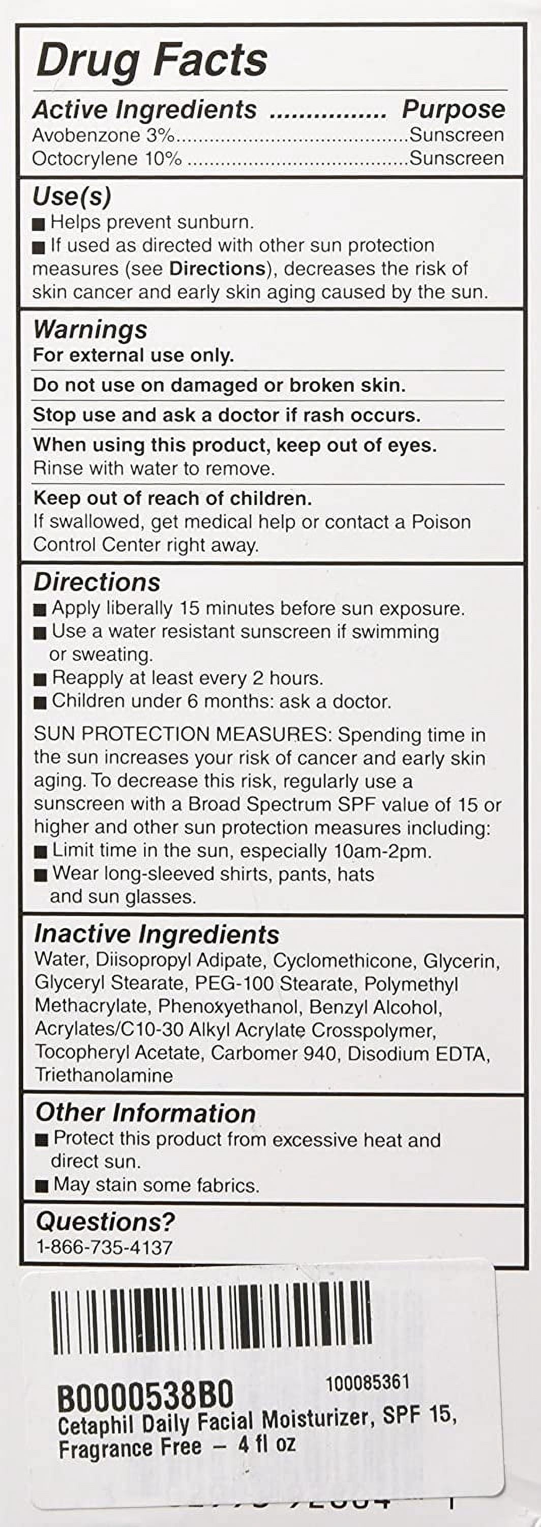 Cetaphil, Daily Facial Moisturizer, SPF 15, 4 fl oz Pack of 3