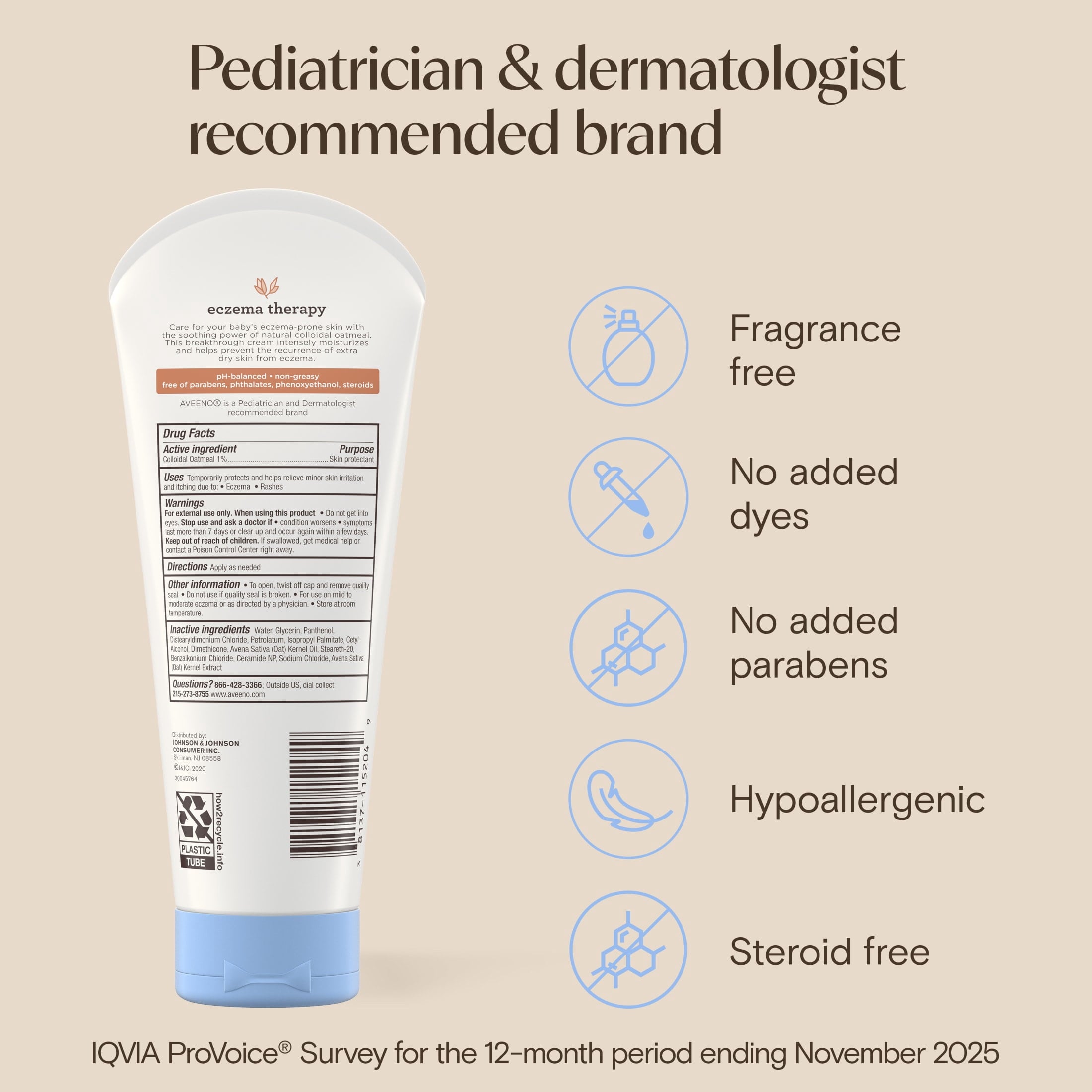 Aveeno Baby Eczema Therapy Moisturizing Cream, 7.3 oz