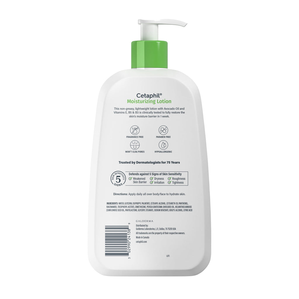 (2 pack) Cetaphil Moisturizing Lotion for Normal to Dry Skin, Hydrating Fragrance Free, 20 fl oz