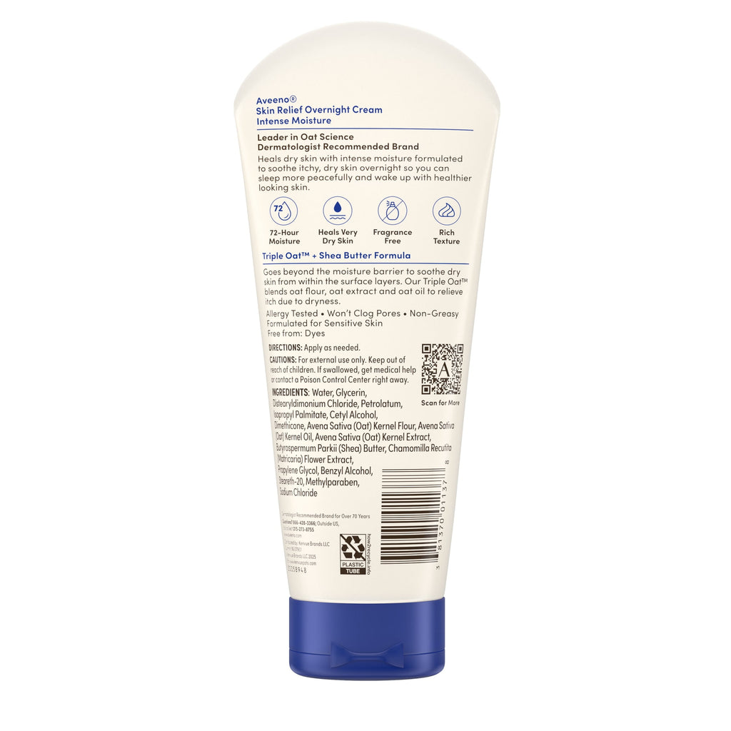 Aveeno Skin Relief Overnight Intense Moisture Cream, Unscented, 7.3 oz