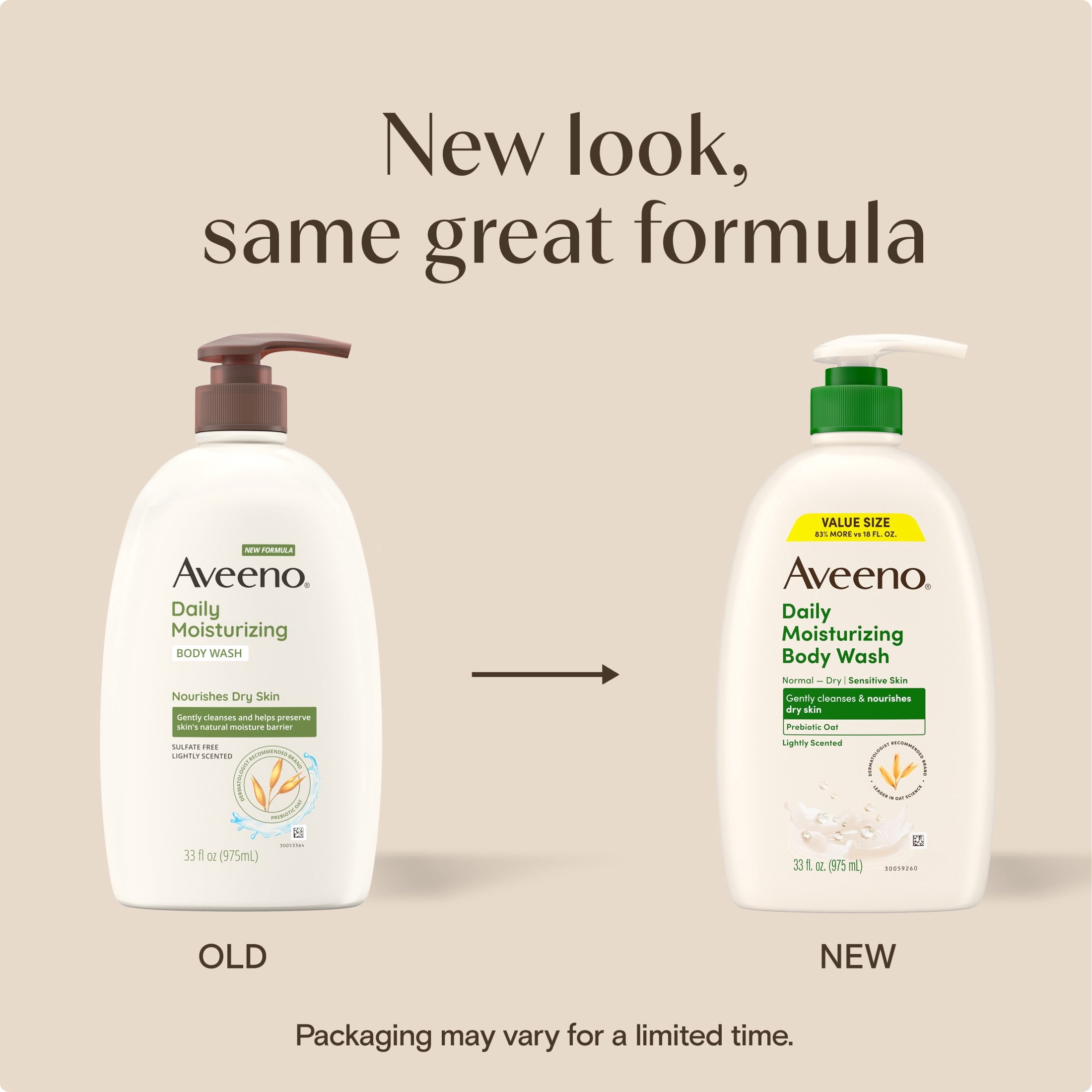 Aveeno Daily Moisturizing Body Wash, Value Size 33 Fl oz