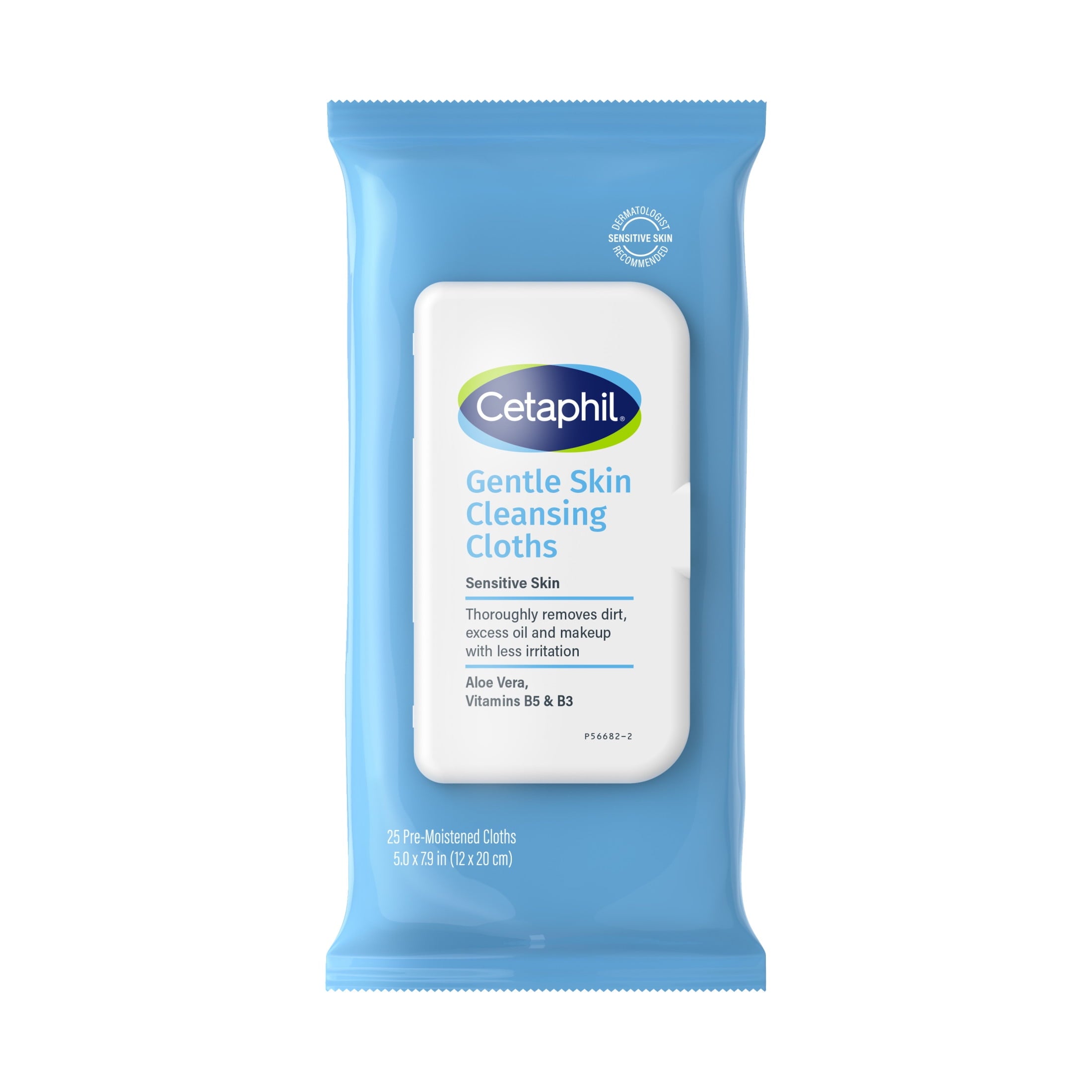 (3 pack) Cetaphil Gentle Skin Cleansing Cloths, 25 ct, Fragrance Free Face and Body Wipes