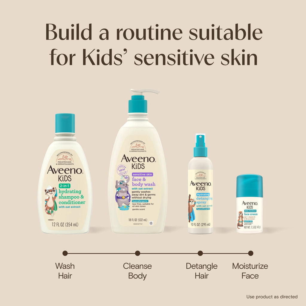 Aveeno Kids Face & Body Wash for Sensitive Skin, 18 Fl oz
