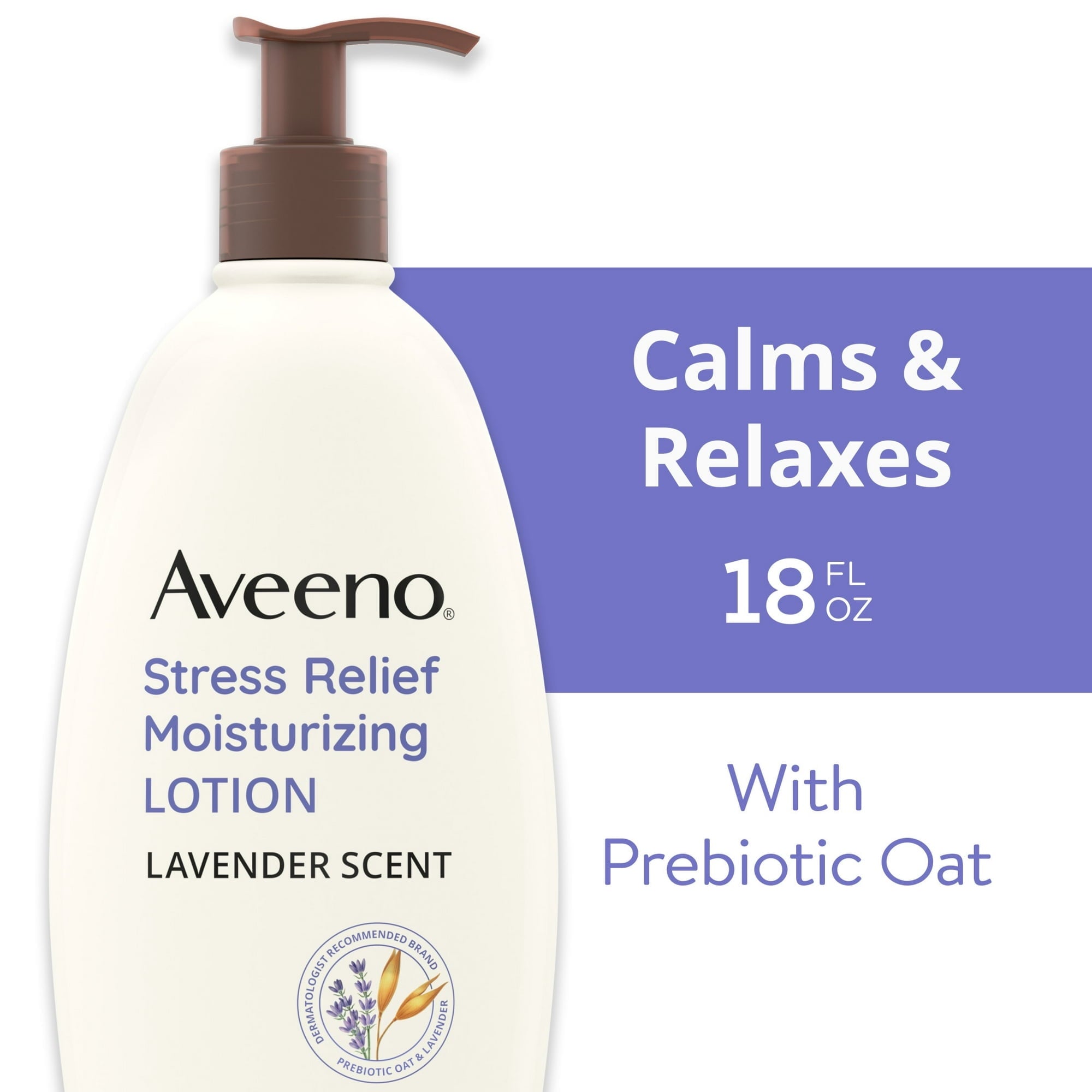 Aveeno Stress Relief Moisturizing Lotion Lavender, Chamomile And Ylang-Ylang, 18 oz