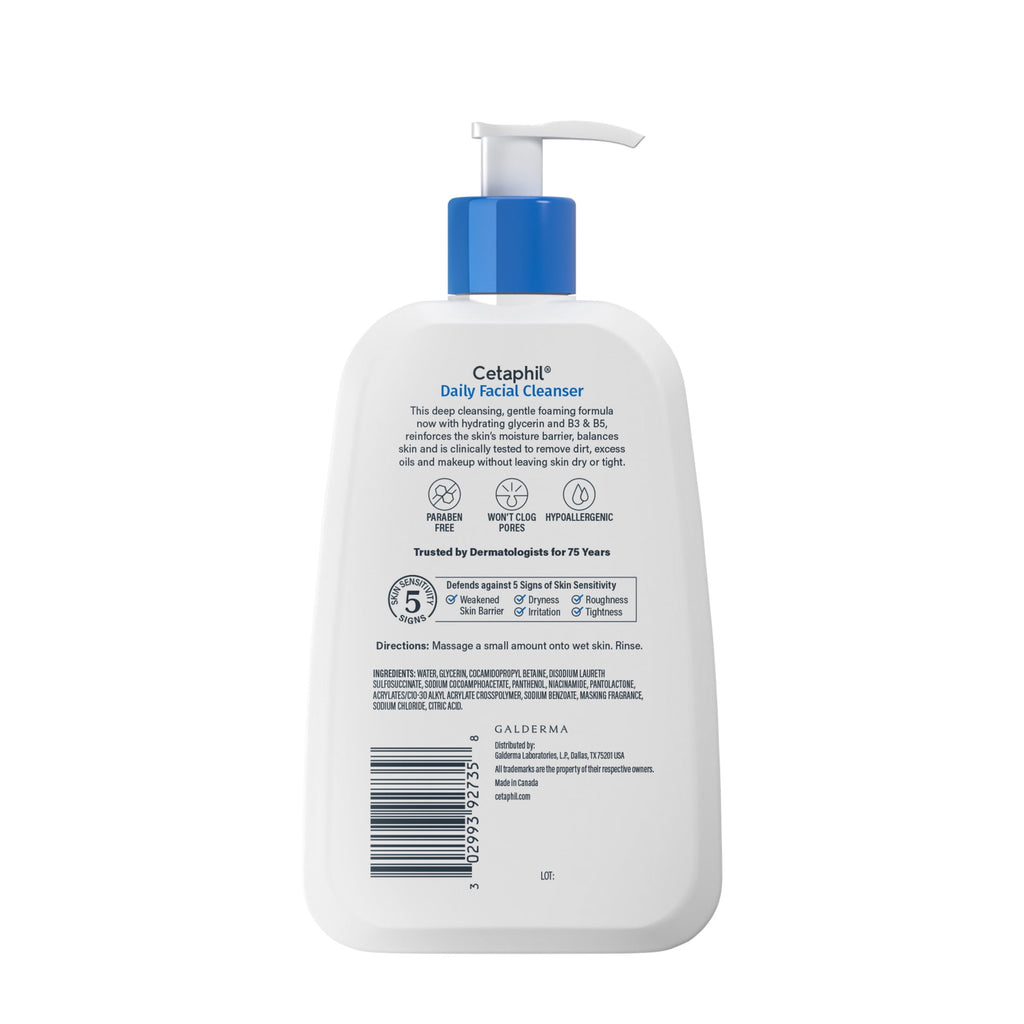 (2 pack) Cetaphil Daily Facial Cleanser Face Wash for Sensitive, Normal to Oily Skin, 8 oz